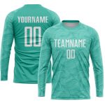 Custom Name and Number Personalized Soccer Jersey Aqua White Sublimation Team Uniform Personalized Aqua White Sublimation