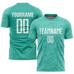 Personalized Aqua White Soccer Jersey - Custom Sublimation Uniform for Kids and Adults Personalized Aqua White Sublimation