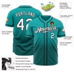 Custom Name Number Fade Baseball Jersey Aqua White Teal Authentic Fashion Team Personalized Aqua White-Teal Authentic Fade