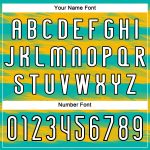 Custom Name Number Volleyball Jersey - Personalized Aqua Yellow Black Abstract Lines Design Personalized Aqua Yellow-Black