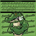 Personalized 3D Crocodile Performance T-Shirt in Aurora Green Black-Cream Personalized Aurora Green Black-Cream 3D Crocodile
