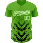 Personalized 3D Abstract Arrow Baseball Jersey in Aurora Green Black-White Personalized Aurora Green Black-White 3D Abstract