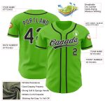Custom Name and Number Baseball Jersey - Personalized Aurora Green Black-White Authentic Team Jersey Personalized Aurora