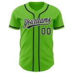 Custom Name and Number Baseball Jersey - Personalized Aurora Green Black-White Authentic Team Jersey Personalized Aurora