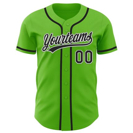 Custom Name and Number Baseball Jersey - Personalized Aurora Green Black-White Authentic Team Jersey Personalized Aurora