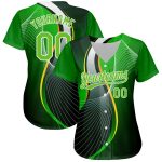 Custom Name Number Authentic Baseball Jersey - Personalized Aurora Green White 3D Pattern Design Sport Jersey Personalized