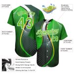 Custom Name Number Authentic Baseball Jersey - Personalized Aurora Green White 3D Pattern Design Sport Jersey Personalized
