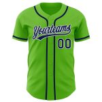Custom Name and Number Authentic Baseball Jersey in Aurora Green Navy-White - Personalized Team Apparel Personalized Aurora