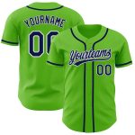 Custom Name and Number Authentic Baseball Jersey in Aurora Green Navy-White - Personalized Team Apparel Personalized Aurora