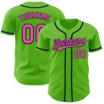 Customizable Aurora Green Pink-Navy Baseball Jersey with Personalized Name and Number - Authentic Team Apparel Personalized