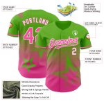Personalized Gradient Twinkle Star Baseball Jersey in Aurora Green Pink-White 3D Style Personalized Aurora Green Pink-White