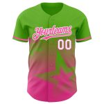 Personalized Gradient Twinkle Star Baseball Jersey in Aurora Green Pink-White 3D Style Personalized Aurora Green Pink-White