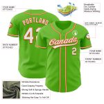 Custom Name Number Authentic Green White-Orange Aurora Baseball Jersey Team Personalized Personalized Aurora Green White-Orange