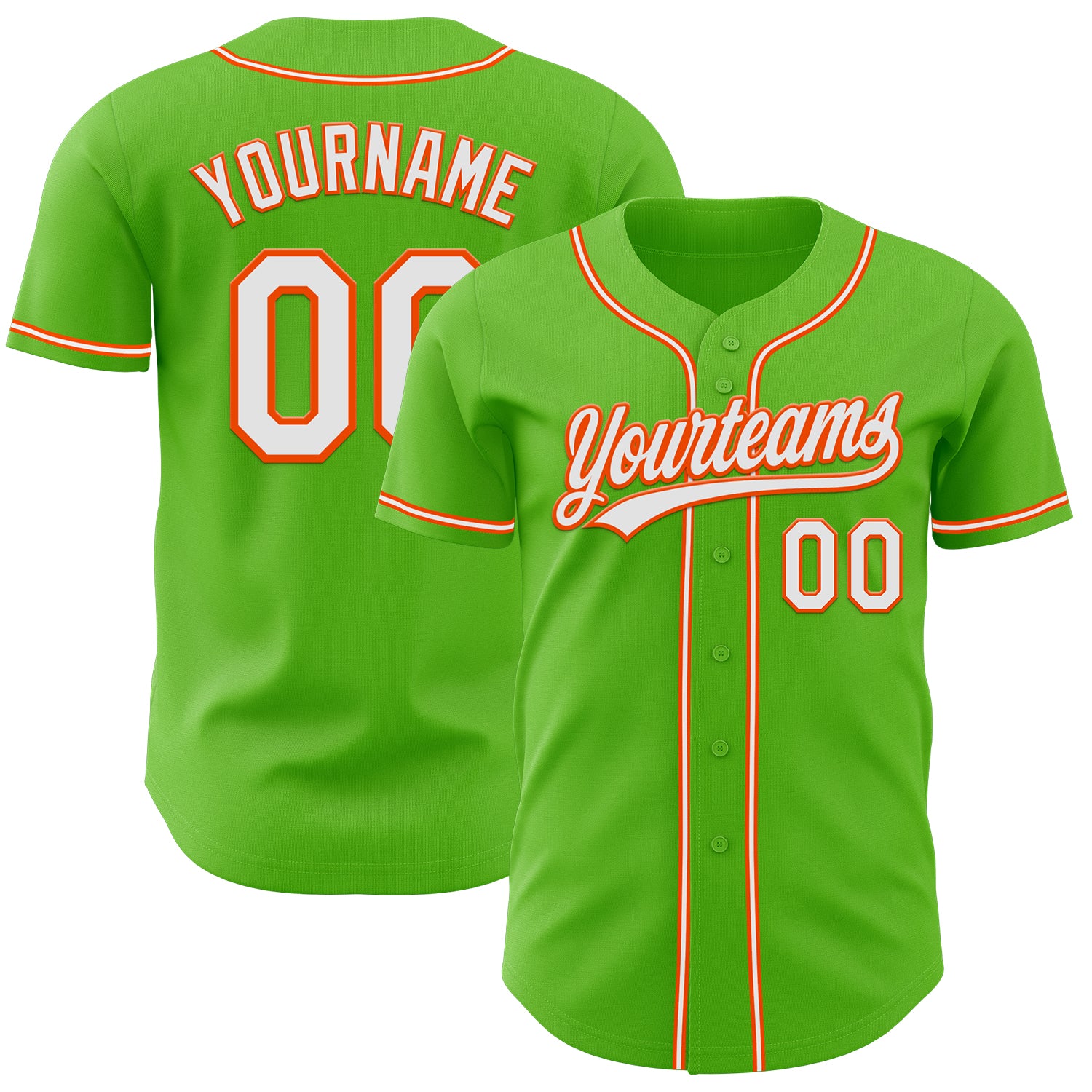 Custom Name Number Authentic Green White-Orange Aurora Baseball Jersey Team Personalized Personalized Aurora Green White-Orange