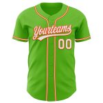 Personalized Aurora Green and White-Orange Baseball Jersey for Men and Women Personalized Aurora Green White-Orange Baseball