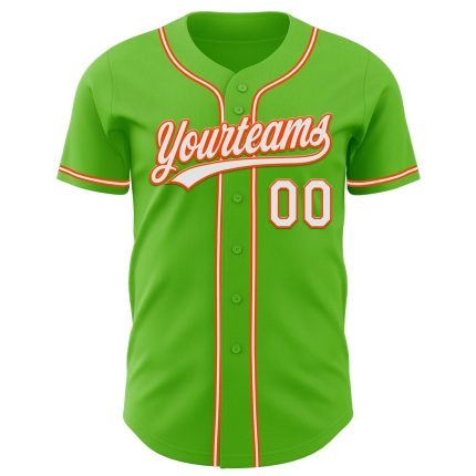 Personalized Aurora Green and White-Orange Baseball Jersey for Men and Women Personalized Aurora Green White-Orange Baseball