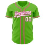 Personalized Green White-Pink Baseball Jersey | Custom Aurora Design Personalized Aurora Green White-Pink Baseball Jersey