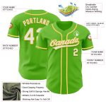 Custom Aurora Green White-Yellow Authentic Baseball Jersey with Personalized Name and Number Personalized Aurora Green White-Yellow