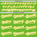 Personalized Green White-Yellow Baseball Jersey for Kids and Adults Personalized Aurora Green White-Yellow Baseball Jersey