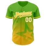 Custom Name and Number Baseball Jersey - Personalized Aurora Green Yellow-White Twinkle Star 3D Pattern Design Personalized