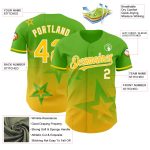 Custom Name and Number Baseball Jersey - Personalized Aurora Green Yellow-White Twinkle Star 3D Pattern Design Personalized