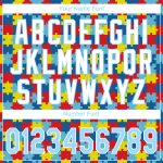 Personalized Autism Awareness Baseball Jersey - Light Blue-White 3D Puzzle Pieces Design Personalized Autism Awareness Puzzle