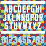 Custom light blue and white autism awareness performance t-shirt, side view