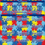 Autism Awareness 3D Bomber Jacket Royal-White Personalized Full-Snap Varsity Letterman Personalized Autism Awareness Puzzle