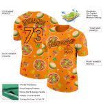 Personalized Orange Black 3D Food T-Shirt for Pizza and Burger Lovers, Performance Apparel Personalized Bay Orange Black