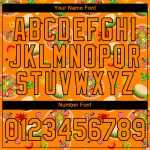 Custom Name and Number Performance T-Shirt for Food Lovers - Bay Orange Black 3D Pattern Design Pizza & Burger Team Shirt