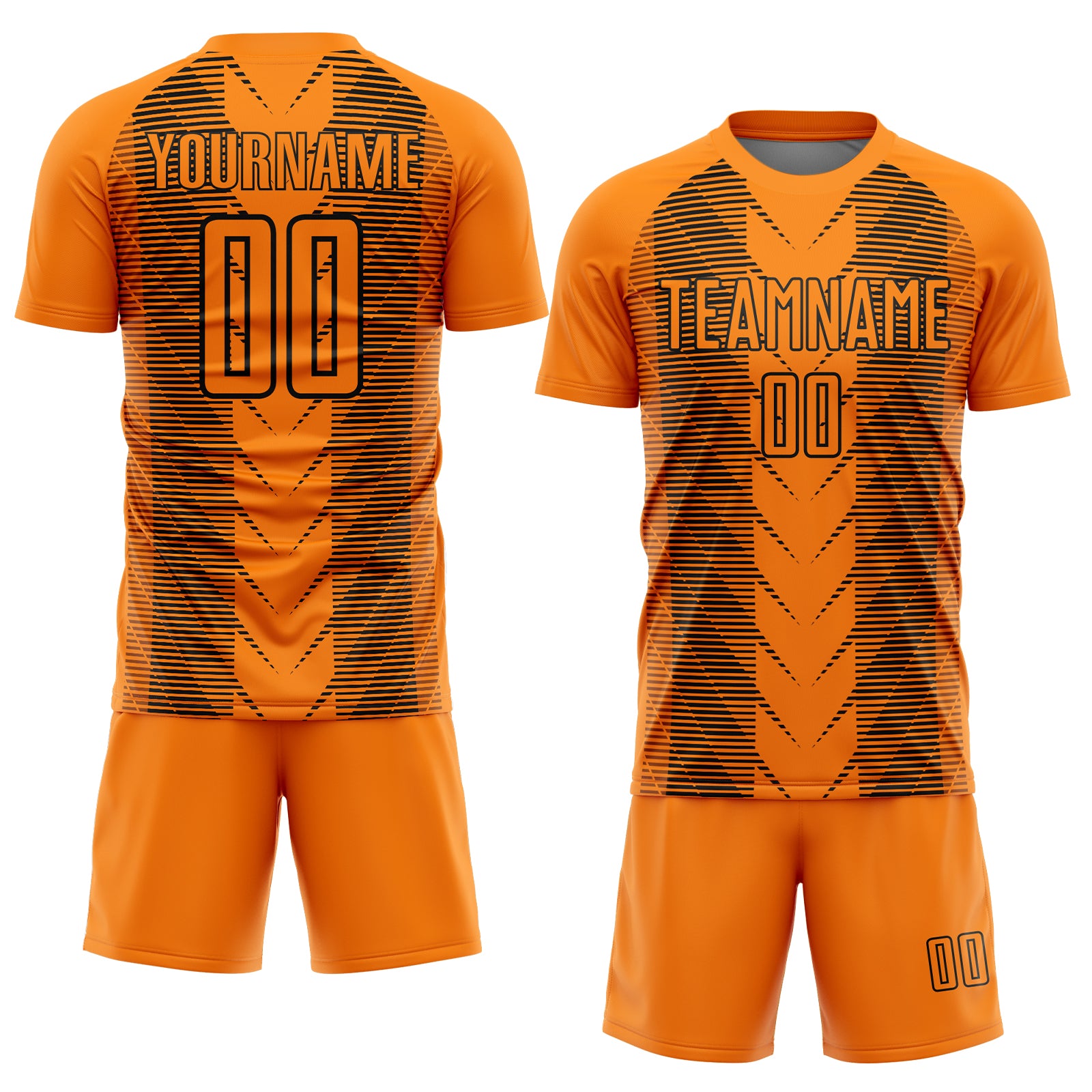 Personalized Bay Orange Black Lines Sublimation Soccer Uniform Jersey Custom Sublimation Soccer Jersey - Bay Orange Black Lines Design Personalized Bay Orange Black Lines Sublimation Soccer Uniform - Image 2