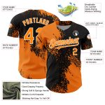 Personalized 3D Abstract Brush Stroke Baseball Jersey - Bay Orange Black-White Personalized Bay Orange Black-White 3D Abstract