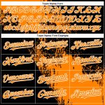 Custom Name Number Authentic Baseball Jersey - Personalized 3D Abstract Brush Stroke Pattern in Bay Orange Black White Personalized