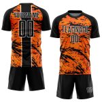 Custom Soccer Jersey - Personalized Bay Orange Black White Abstract Design with Name & Number - Team Uniform Personalized