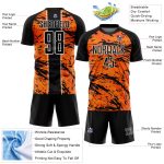 Custom Soccer Jersey - Personalized Bay Orange Black White Abstract Design with Name & Number - Team Uniform Personalized