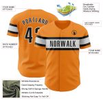 Personalized Authentic Baseball Jersey - Bay Orange Black White Design Personalized Bay Orange Black-White Authentic Baseball