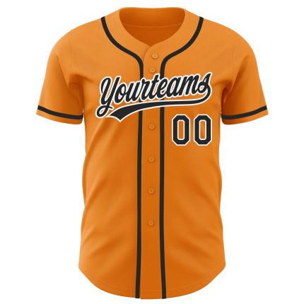 Personalized Orange Black-White Baseball Jersey for Men and Women Personalized Bay Orange Black-White Baseball Jersey