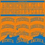 Personalized Bay Orange Blue Color Splash Basketball Jersey Round Neck Suit Personalized Bay Orange Blue Color Splash Round