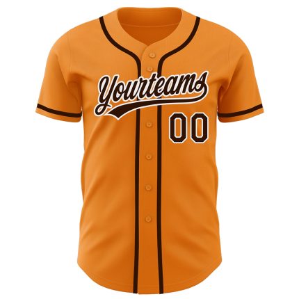 Custom Bay Orange Brown and White Baseball Jersey for Personalized Style Personalized Bay Orange Brown-White Baseball Jersey