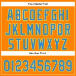 Custom Name Number Baseball Jersey Champion Trophy 3D Pattern Orange Electric Blue-Light Yellow Design Personalized Bay Orange