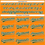 Personalized Orange Green-White Baseball Jersey for Kids and Adults Personalized Bay Orange Green-White Baseball Jersey