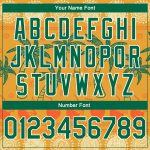 Personalized 3D Basketball Jersey with Hawaii Beach Palm Trees in Bay Orange and Kelly Green-White Personalized Bay Orange