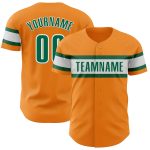 Personalized Authentic Baseball Jersey in Bay Orange and Kelly Green-White Personalized Bay Orange Kelly Green-White Authentic