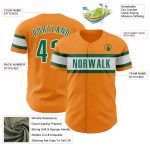 Personalized Authentic Baseball Jersey in Bay Orange and Kelly Green-White Personalized Bay Orange Kelly Green-White Authentic