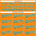 Personalized Bay Orange Green-White Baseball Jersey for Men & Women Personalized Bay Orange Kelly Green-White Baseball Jersey