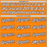 Personalized Unisex Softball Jersey in Bay Orange Navy Pinstripe with Two Buttons Personalized Bay Orange Navy Pinstripe