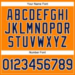 Custom Authentic Baseball Jersey - Personalized Bay Orange Navy-White Team Name & Number Personalized Bay Orange Navy-White