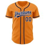 Custom Authentic Baseball Jersey - Personalized Bay Orange Navy-White Team Name & Number Personalized Bay Orange Navy-White