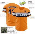 Personalized Bay Orange Navy White Baseball Jersey for Men - Custom Team Apparel Personalized Bay Orange Navy-White Baseball
