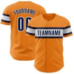 Personalized Bay Orange Navy White Baseball Jersey for Men - Custom Team Apparel Personalized Bay Orange Navy-White Baseball